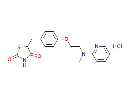 (+)-5-(4-[2-(N-methyl-N-(pyridin-2-yl)amino)ethoxy]-benzyl)thiazolidine-2,4-dione hydrochloride