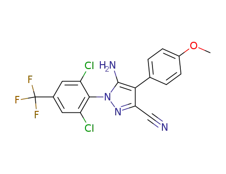 5-amino-1-(2,6-dichloro-4-(trifluoromethyl)phenyl)-4-(4-methoxyphenyl)-1H-pyrazole-3-carbonitrile