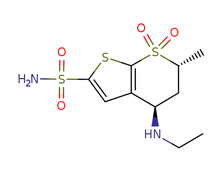 (+/-)-(4S,6S;4R,6R)-4-(ethylamino)-5,6-dihydro-6-methyl-4H-thieno[2,3-b]thiopyran-2-sulfonamide 7,7-dioxide