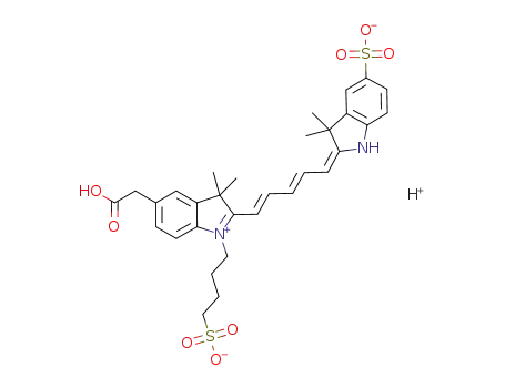 5-(carboxymethyl)-2-[(1E,3E)-5-(3,3-dimethyl-5-sulfo-1,3-dihydro-2H-indol-2-ylidene)-1,3-pentadienyl]-3,3-dimethyl-1-(4-sulfobutyl)-3H-indolium