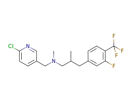 6-chloro-N-[3-(3-fluoro-4-trifluoromethylphenyl)-2-methylpropyl]-N-methyl-3-pyridylmethylamine