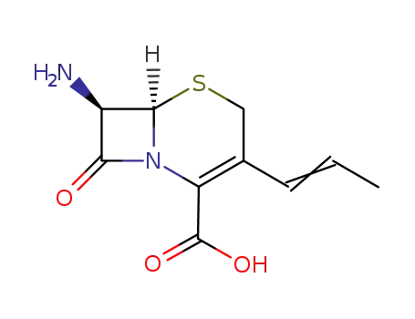 Molecular Structure of 120709-09-3 ((6R,7R)-7-Amino-8-oxo-3-(1-propenyl)-5-thia-1-azabicyclo[4.2.0]oct-2-ene-2-carboxylic acid)