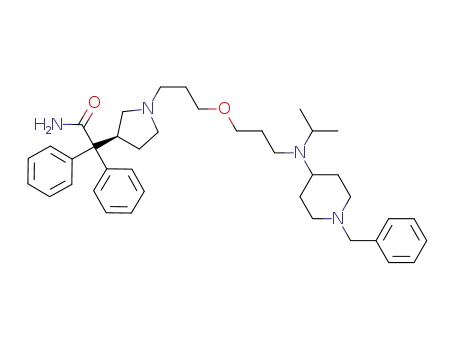 4-{N-[7-(3-(S)-(1-carbamoyl-1,1-diphenylmethyl)pyrrolidin-1-yl)-4-oxahept-1-yl]-N-(isopropyl)amino}-1-benzylpiperidine