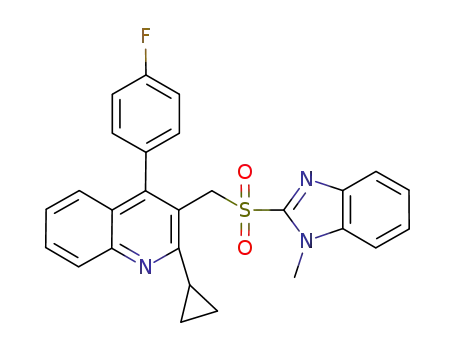 2-cyclopropyl-4-(4-fluorophenyl)-3-{[(1-methyl-1H-benzo[d]imidazol-2-yl)sulfonyl]methyl}quinoline