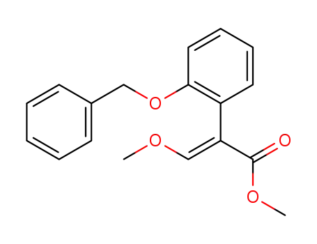 Molecular Structure of 103497-78-5 (Benzeneacetic acid, a-(methoxymethylene)-2-(phenylmethoxy)-, methyl
ester, (E)-)