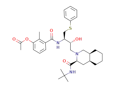 (3S,4AS,8AS)-2-[(2R,3R)-3-(3-acetoxy-2-methylbenzoylamino)-2-hydroxy-4-phenylthiobutyl]decahydroisoquinoline-3-carboxylic acid t-butylamide