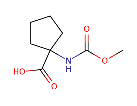 Molecular Structure of 6949-76-4 (1-[(methoxycarbonyl)amino]cyclopentanecarboxylic acid)