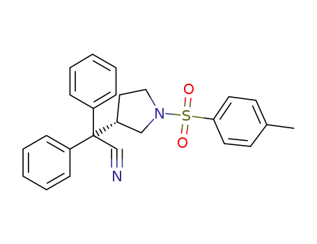 Molecular Structure of 133099-09-9 ((S)-3-(1-Cyano-1,1-diphenylmethyl)-1-tosylpyrrolidine)