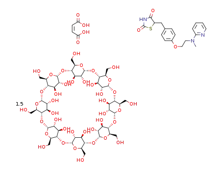 5-[4-[2-(N-methyl-N-(2-pyridyl)amino)ethoxy]benzyl]thiazolidine-2,4-dione maleate γ-cyclodextrin complex 1:1.5