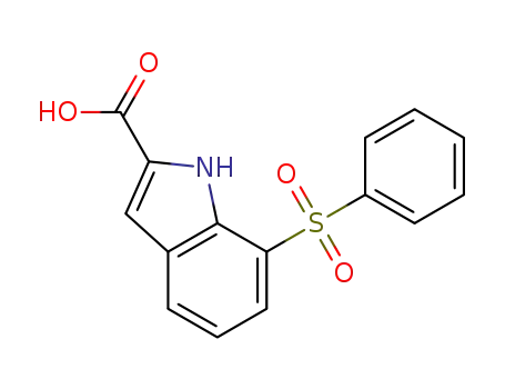 Molecular Structure of 666859-79-6 (1H-Indole-2-carboxylic acid, 7-(phenylsulfonyl)-)