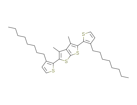 Molecular Structure of 845778-62-3 (Thieno[2,3-b]thiophene, 3,4-dimethyl-2,5-bis(3-octyl-2-thienyl)-)