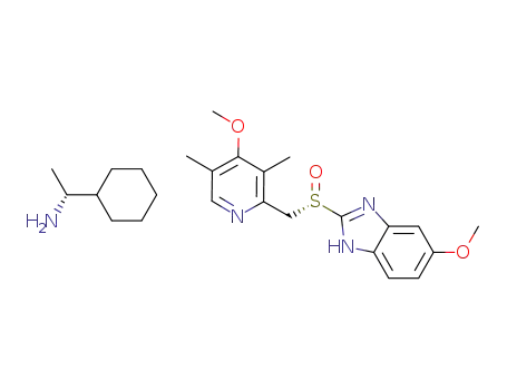 (S)-5-methoxy-2-[[(4-methoxy-3,5-dimethyl-2-pyridinyl)-methyl]sulfinyl]-1H-benzimidazole (R)-1-cyclohexylethyl ammonium salt