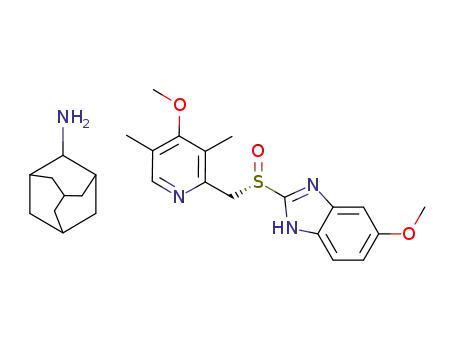 (S)-5-methoxy-2-[[(4-methoxy-3,5-dimethyl-2-pyridinyl)-methyl]sulfinyl]-1H-benzimidazole 2-adamantan ammonium salt