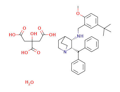 (2S,3S)-2-benzhydryl-N-(5-tert-butyl-2-methoxybenzyl)quinuclidin-3-amine citrate monohydrate