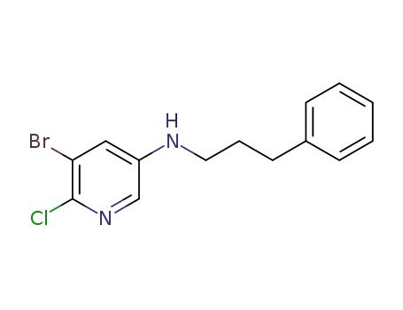 Molecular Structure of 864773-02-4 (3-Pyridinamine, 5-bromo-6-chloro-N-(3-phenylpropyl)-)