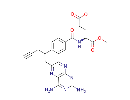 Molecular Structure of 374777-77-2 (L-GlutaMic acid, N-[4-[1-[(2,4-diaMino-6-pteridinyl)Methyl]-3-butyn-1-yl]benzoyl]-, 1,5-diMethyl ester)