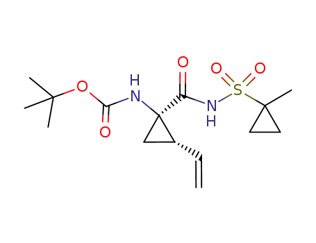 Molecular Structure of 853269-57-5 (Tert-butyl [(1r,2s)-2-ethenyl-1-{[(1-Methylcyclopropyl)sulfonyl]carbaMoyl}cyclopropyl]carbaMate)