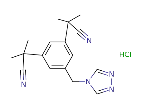 2,2'-[5-(4H-1,2,4-triazol-1-ylmethyl)-1,3-phenylene]-di(2-methyl-propionitrile) hydrochloride