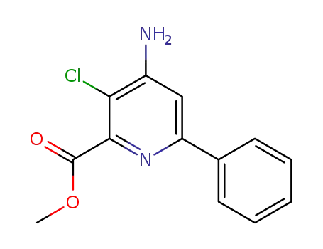 Molecular Structure of 496850-14-7 (2-Pyridinecarboxylic acid, 4-amino-3-chloro-6-phenyl-, methyl ester)