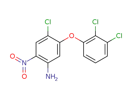 Molecular Structure of 118353-04-1 (4-Chloro-5-(2,3-dichlorophenoxy)-2-nitroaniline)