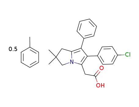 6-(4-chlorophenyl)-2,2-dimethyl-7-phenyl-2,3-dihydro-1H-pyrrolizin-5-ylacetic acid toluene hemisolvate