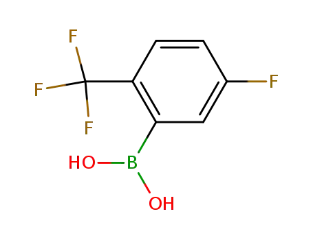 Molecular Structure of 928053-97-8 (5-Fluoro-2-trifluoromethyl-phenylboronic acid)