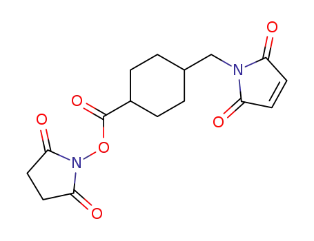 Molecular Structure of 64987-85-5 (N-Succinimidyl 4-(N-maleimidomethyl)cyclohexane-1-carboxylate)