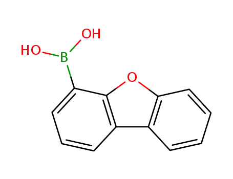 Molecular Structure of 100124-06-9 (DIBENZOFURAN-4-BORONIC ACID)