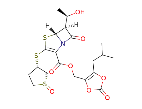 (5-(2-methylpropyl)-2-oxo-1,3-dioxol-4-yl)methyl (5R,6S)-6-[(1R)-1-hydroxyethyl]-7-oxo-3-[[(1R,3S)-tetrahydro-1-oxido-3-thienyl]thio]-4-thia-1-azabicyclo[3.2.0]hept-2-ene-2-carboxylate