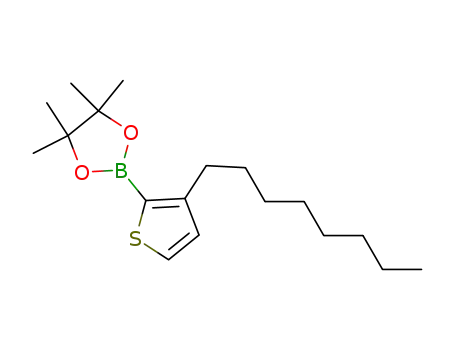 Molecular Structure of 405165-14-2 (3-n-Octyl-2-(4,4,5,5-tetraMethyl-1,3,2-dioxaborolan-2-yl)thiophene)