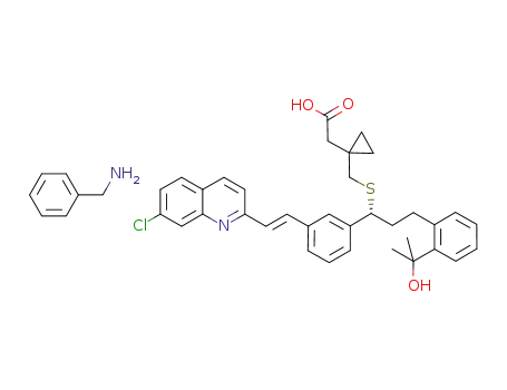 1-(((1(R)-(3-(2-(7-chloro-2-quinolinil)ethenyl)phenyl)-3-(2-(1-hydroxy-1-methylethyl)phenyl)propyl)thio)methyl)cyclopropane acetic acid benzylamine salt
