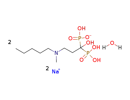 3-(N-methyl-N-pentyl)amino-1-hydroxypropane-1,1-diphosphonic acid monosodium salt hemihydrate