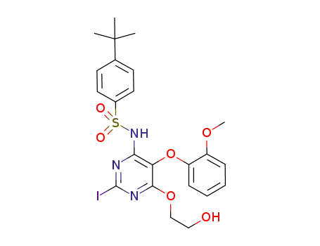 4-tert-butyl-N-[6-(2-hydroxyethoxy)-2-iodo-5-(2-methoxyphenoxy)-pyrimidin-4-yl]-benzenesulfonamide