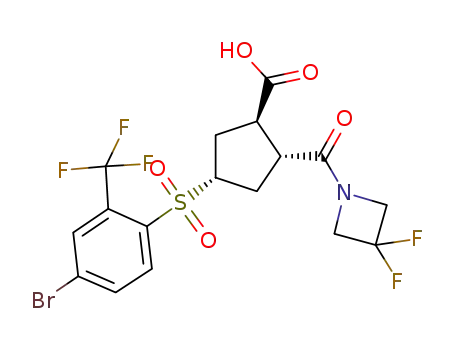(1R,2R,4S)-4-(4-Bromo-2-trifluoromethyl-benzenesulfonyl)-2-(3,3-difluoro-azetidine-1-carbonyl)-cyclopentanecarboxylic acid