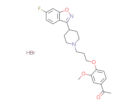 4'-[3-[4-(6-fluoro-1,2-benzisoxazol-3-yl)piperidino]propoxy]-3'-methoxyacetophenone hydrobromide