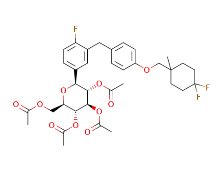 (2R,3R,4R,5S,6S)-2-(acetoxymethyl)-6-(3-(4-((4,4-difluoro-1-methylcyclohexyl)methoxy)benzyl)-4-fluorophenyl)tetrahydro-2H-pyran-3,4,5-triyl triacetate