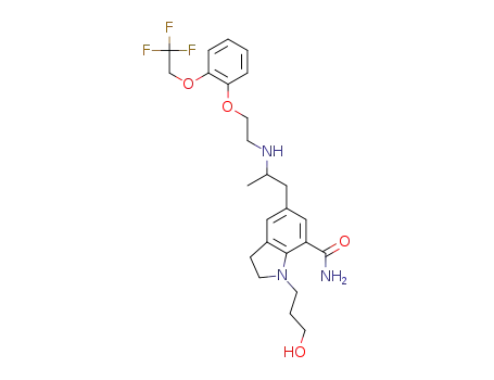 1-(3-hydroxypropyl)-5-(2-((2-(2-(2,2,2-trifluoroethoxy)phenoxy)ethyl)amino)propyl)indoline-7-carboxamide