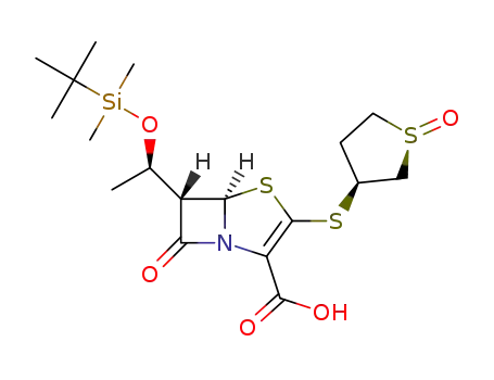 (3S)-3-({(5R,6S)-6-[(1R)-1-{[tert-butyl(dimethyl)silyl]oxy}ethyl]-2-carboxy-7-oxo-4-thia-1-azabicyclo[3.2.0]hept-2-en-3 yl}sulfanyl)tetrahydrothiophenium-1-olate
