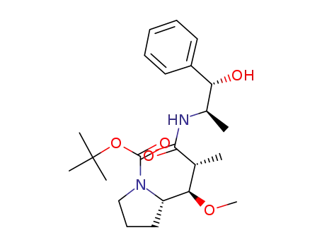 Molecular Structure of 160800-65-7 (1-Pyrrolidinecarboxylic acid,
2-[(1R,2R)-3-[[(1R,2S)-2-hydroxy-1-methyl-2-phenylethyl]amino]-1-meth
oxy-2-methyl-3-oxopropyl]-, 1,1-dimethylethyl ester, (2S)-)