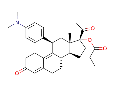 11β-[4-(N,N-dimethylamino)phenyl]-17α-propionyloxy-19-norpregna-4,9-diene-3,10-dione