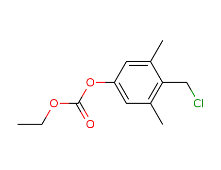 Molecular Structure of 54373-50-1 (Carbonic acid, 4-(chloromethyl)-3,5-dimethylphenyl ethyl ester)
