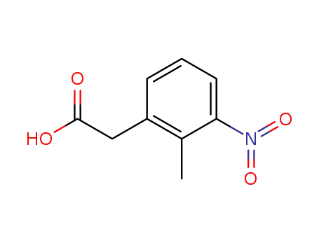 Molecular Structure of 23876-15-5 (2-Methyl-3-nitro-benzeneacetic acid)
