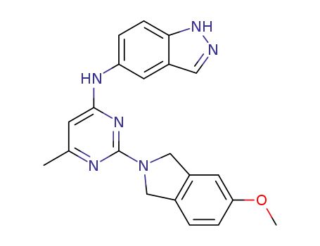 N-(2-(5-methoxyisoindolin-2-yl)-6-methylpyrimidin-4-yl)-1H-indazol-5-amine