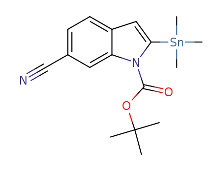 tert-butyl 6-cyano-2-(trimethylstannyl)-1H-indole-1-carboxylate
