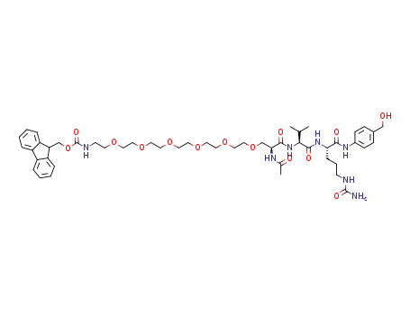 N-acetyl-O-[1-(9H-fluoren-9-yl)-3-oxo-2,7,10,13,16,19-hexaoxa-4-azahenicosan-21-yl]-L-serylvalyl-N5-carbamoyl-N-[4-(hydroxymethyl)phenyl]-L-ornithinamide