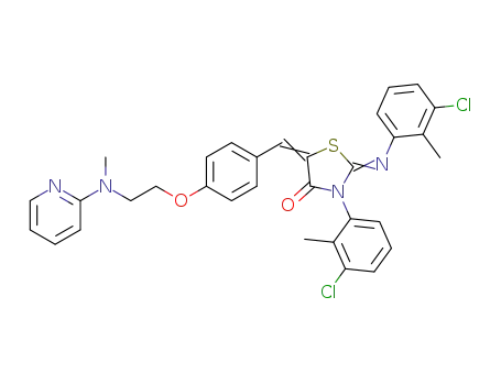5-[[4-[2-[N-methyl-N-(2-pyridyl)]amino]ethoxy]phenylmethylene]-3-(3-chloro-2-methylphenyl)-2-(3-chloro-2-methyl phenylimino)-1,3-thiazolidine-4-one