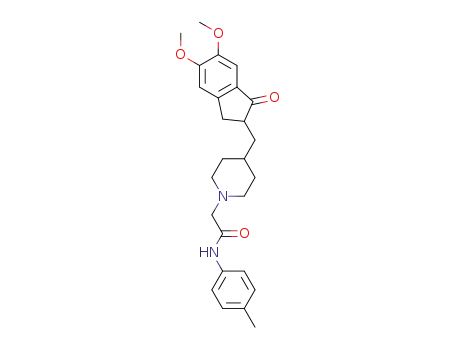 2-(4-((5,6-dimethoxy-1-oxo-2,3-dihydro-1H-inden-2-yl)methyl)piperidin-1-yl)-N-(p-tolyl)acetamide