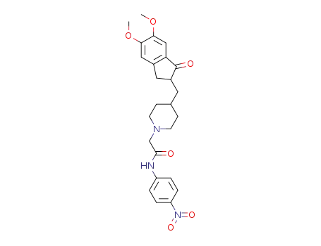 2-(4-((5,6-dimethoxy-1-oxo-2,3-dihydro-1H-inden-2-yl)methyl)piperidin-1-yl)-N-(p-nitrophenyl)acetamide