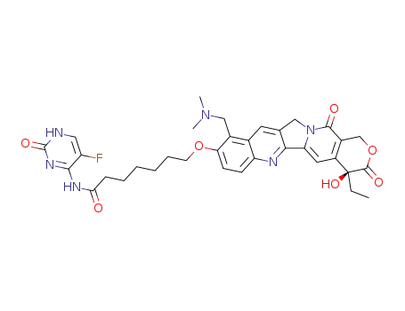 (S)-7-((10-((dimethylamino)methyl)-4-ethyl-4-hydroxy-3,14-dioxo-3,4,12,14-tetrahydro-1H-pyrano[3',4':6,7]indolizino[1,2-b]quinolin-9-yl)oxy)-N-(5-fluoro-2-oxo-1,2-dihydropyrimidin-4-yl)heptanamide