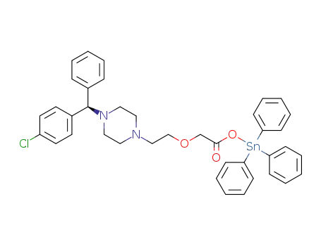 (R)-triphenylstannyl 2-(2-(4-((4-chlorophenyl)(phenyl)methyl)piperazin-1-yl)ethoxy) acetate